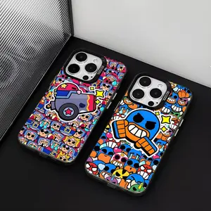 B-BrawlES S-StarsES Phone Case Protective Shockproof Hard Protector For iPhone 16 17 15 14 13 12 11 Pro Max Plus XS X Matte Colored Silver Cover