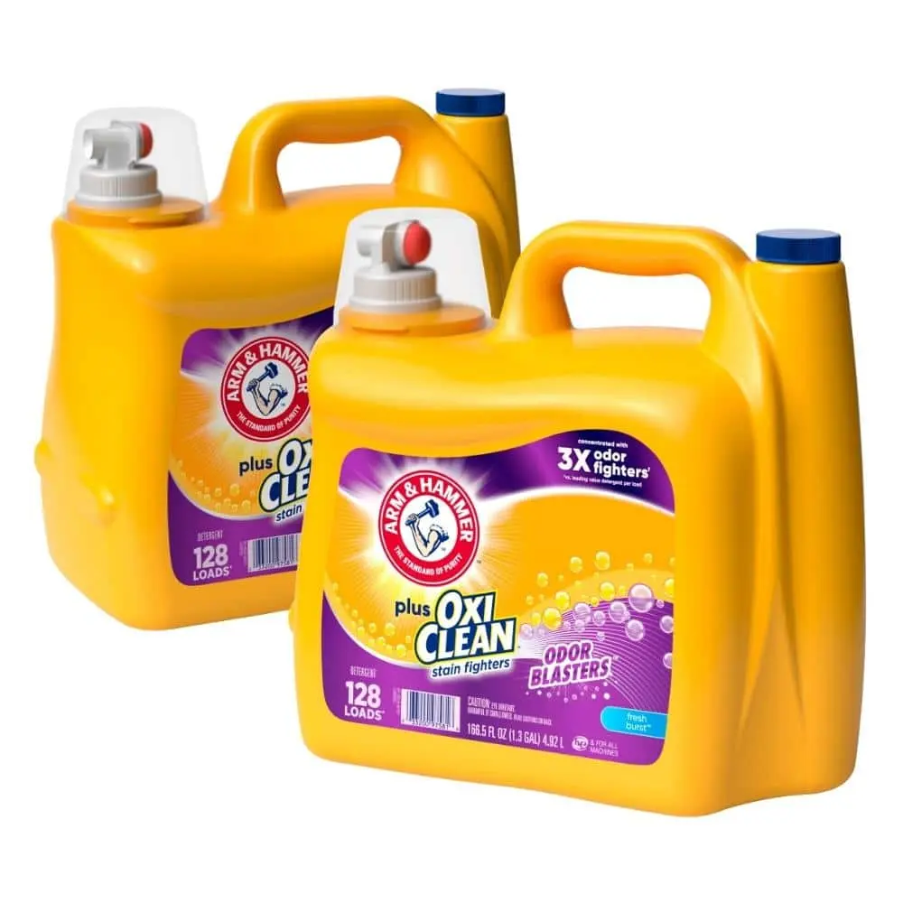 OxiClean Odor Blasters Fresh Burst Liquid Laundry Detergent, 128-Loads,166.5 fl.fl.oz., 2-Pack