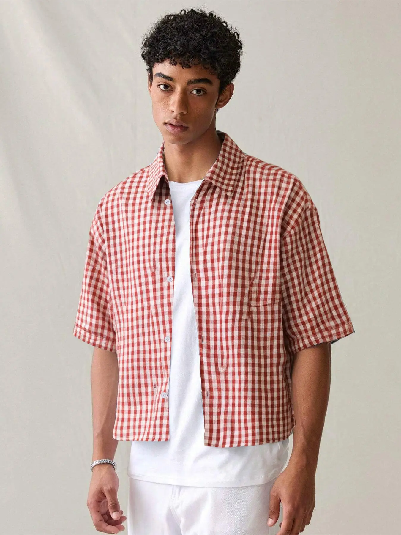 gingham top blue - TikTok Shop