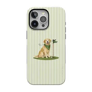 Casely iPhone 15 Pro Case | Clubhouse | Golden on the Green | Bold Protective Design | Compatible with MagSafe