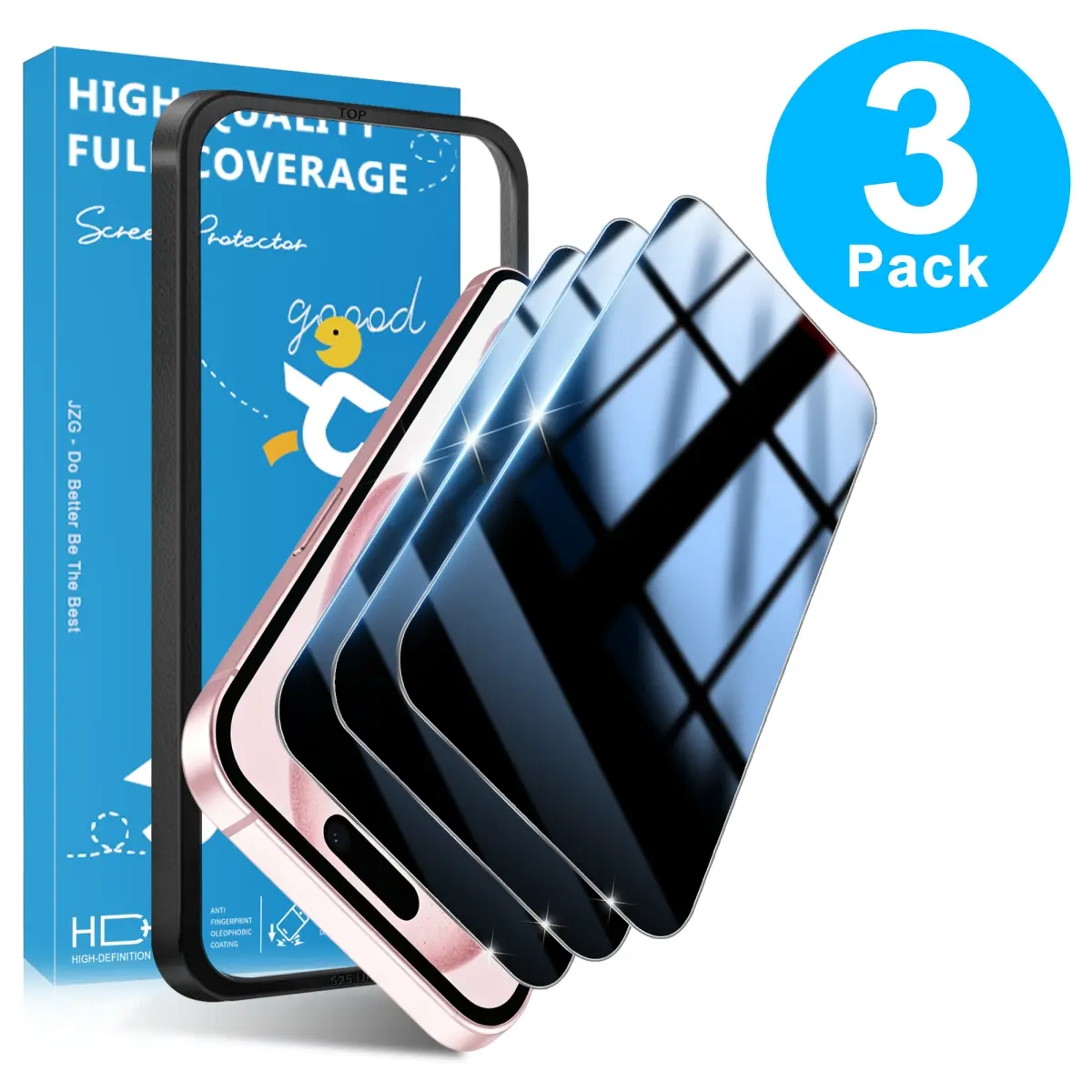 JavoYion 3 Pack for iPhone 15 Privacy Screen Protector With Installation Frame, Anti Spy Tempered Glass, HD Clear, iphone 15 privacy screen protector, iphone 15 cases for men
