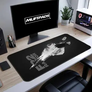 Stealth Fighter Jet Mouse Pad – Modern Military Aircraft Desk Mat – Dark Gaming Setup
