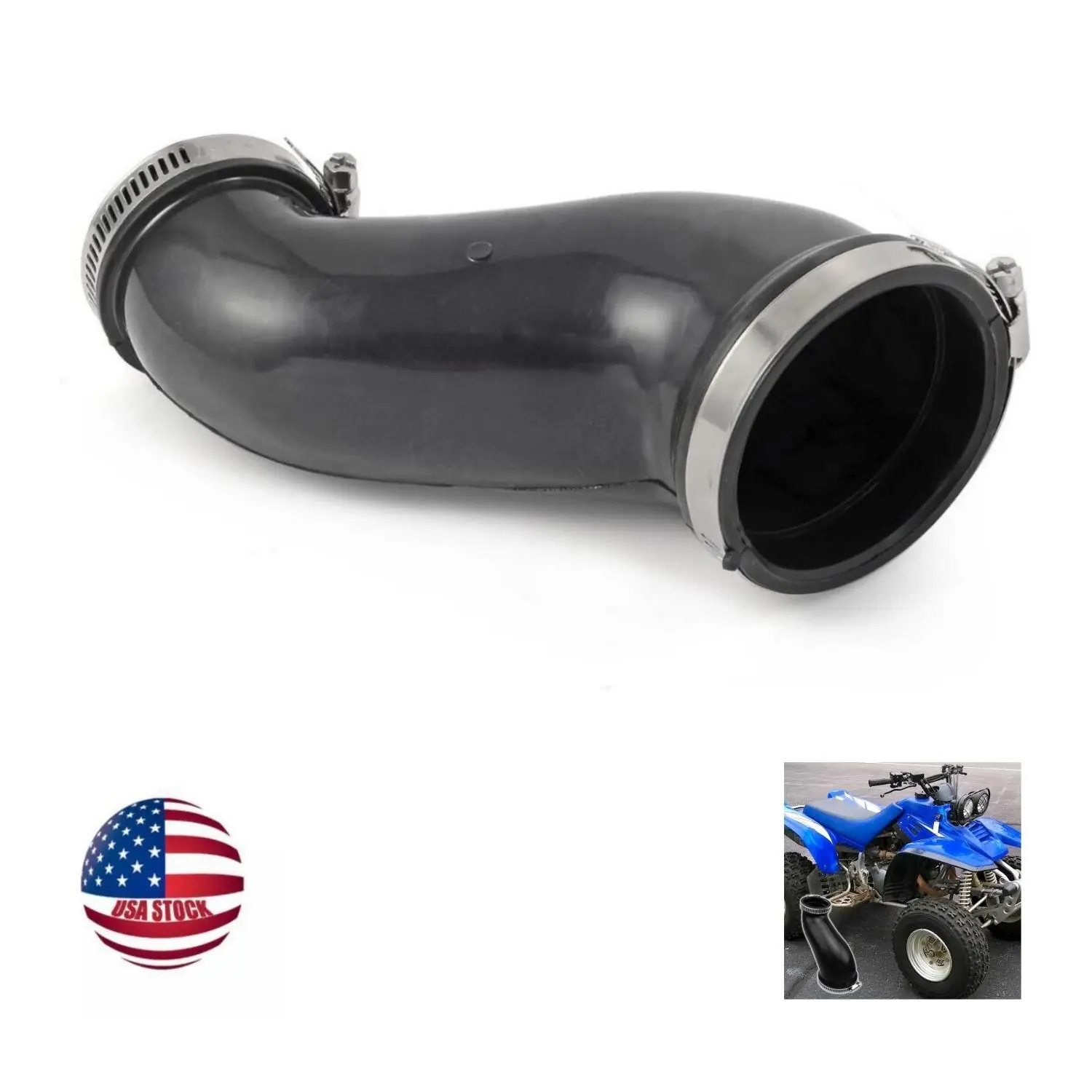 Intake Air Box Tube Duct with Boot for 1987-2004 Yamaha YFM 350 X Warrior (Part #1UY-14453-00-00), Durable Automotive Engine Repair Component with Filtration Support, Ideal for Off-Road Use, Ensures Part # Match