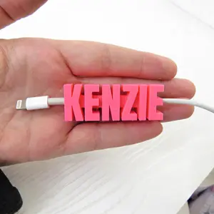 Custom 3D Printed Name Cord Holder – Personalized USB Cable Organizer