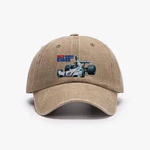 Vintage 1970s Open-Wheel Race Car Unisex Street Baseball Cap 80s 90s Pattern Anime Hat Men Gift Snapback Fitted Vintage Denim Fabric Iconic Logo Heat Transfer Print Green Dragon Ball Detail