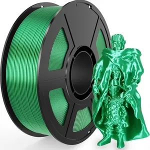 Silk Green Pla 3D Printer Filament, 250g Spool, 1.75mm Diameter, High Precision +/- 0.03mm, Ideal for 3D Printing Projects