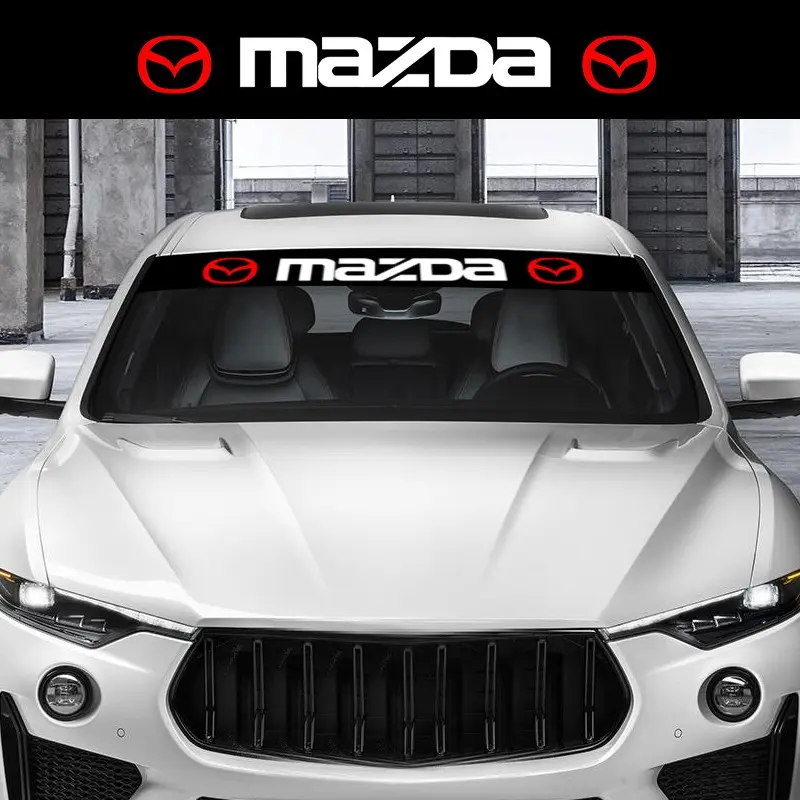 Mazda Car Windshield Sticker, Waterproof Sunproof High Temperature Resistant Decoration, Removable No Residue, Fits All Models Including Cx-5, Mx-5, Sticker For Cars, Car Stickers, Car Window Sticker