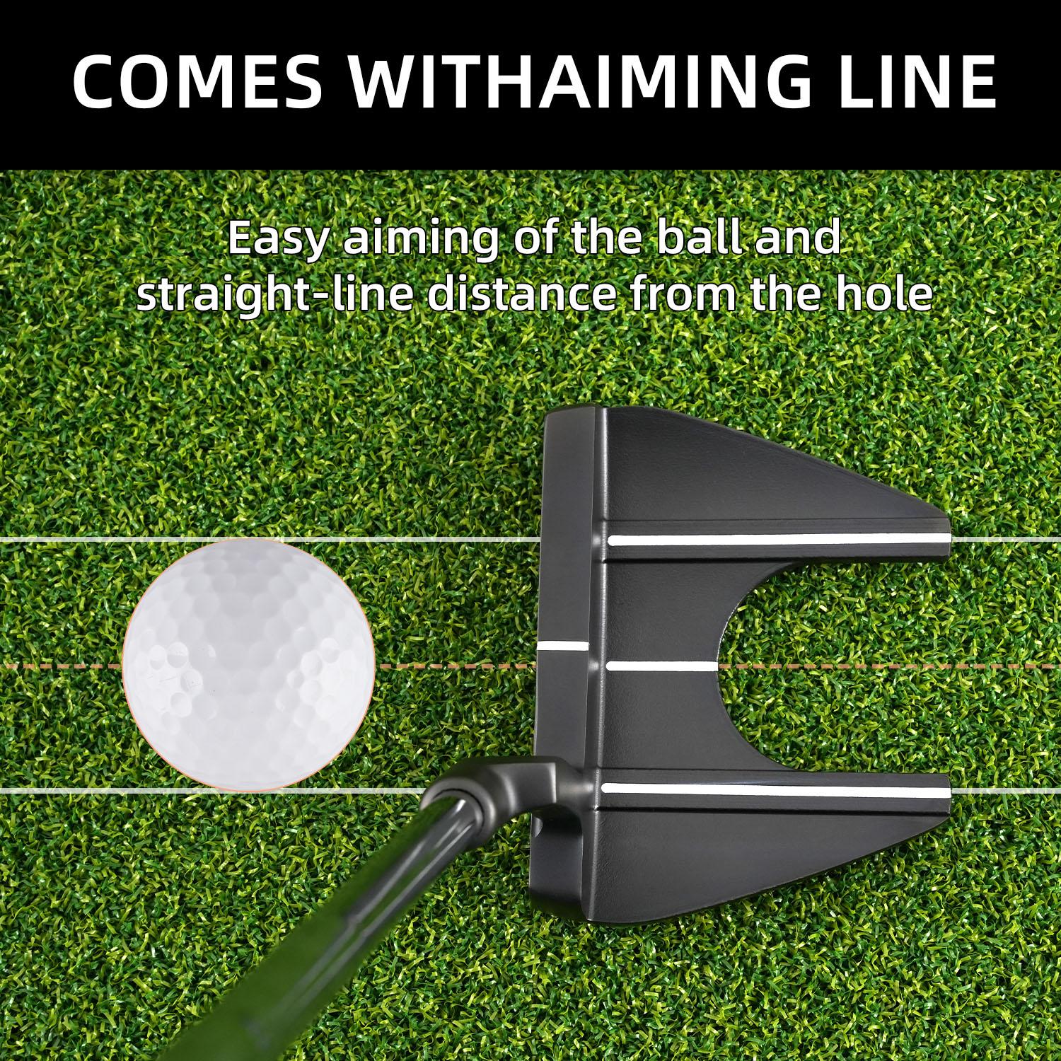 WUDAY Right-Handed Golf Putter – Super Wear-Resistant Coating (No Fading After Repeated Hitting), Premium Grip, Enhanced Aim Line for Precise Alignment – Optimized Value Putter Auto-Aligning Stability Golf Putter mallet putter
