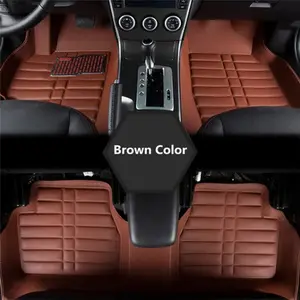 5Pcs Universal Car Auto Floor Mats Floorliner Front&Rear Carpet All Weather Mat Brown NONE