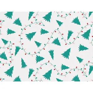 Christmas Trees and Lights Tissue Paper - 20in. X 30in. Size (p150712) - Holiday Gift Wrap Tissue Paper