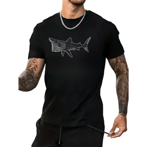 100% Cotton Basking Shark Illustration Shark Lover T-Shirt