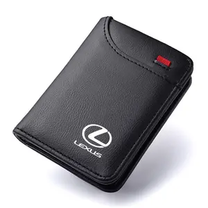 Leather Car ID Credit Card Holder for Men, Minimalist Wallet Case, Compatible with Lexus Models, Durable and Stylish Design