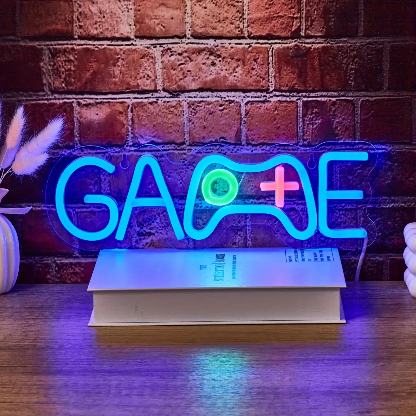 Game Letter Neon Light, Neon Sign, Computer Gaming Room Atmosphere Decor, Man Youth Bedroom Game Lover Wall Hanging Lamp, USB Powered Gift