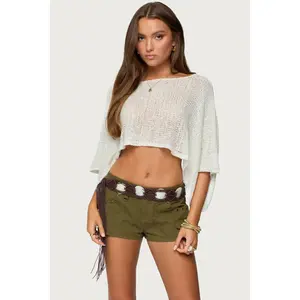 Laline Oversized Knit Crop Top Laline Oversized Knit Crop Top