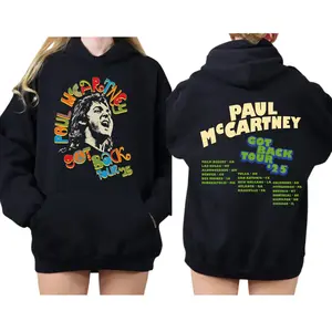 P4ul McCartney 2025 Tour Hoodie, Music Merch, Casual Graphic Short Sleeve T-Shirt, Top Men's and Women's Clothing, Basic Fit Unisex, For Men For Women, Full Colors