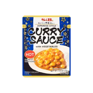 S&B Microwavable Curry Sauce with Vegetables Hot 210g