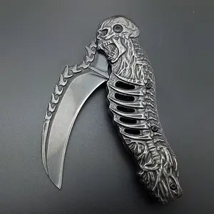 Foldable Pocket Knife knuckles skull knife Stonewash 440C Folding Knife Folding Blade Knives