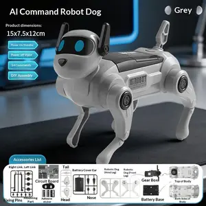 Ai Electronic DIY Assembly Toy Dog for Kids, Educational and Intelligent Remote-Control Four-Legged Robot Dog, Stem Learning Toy for Children