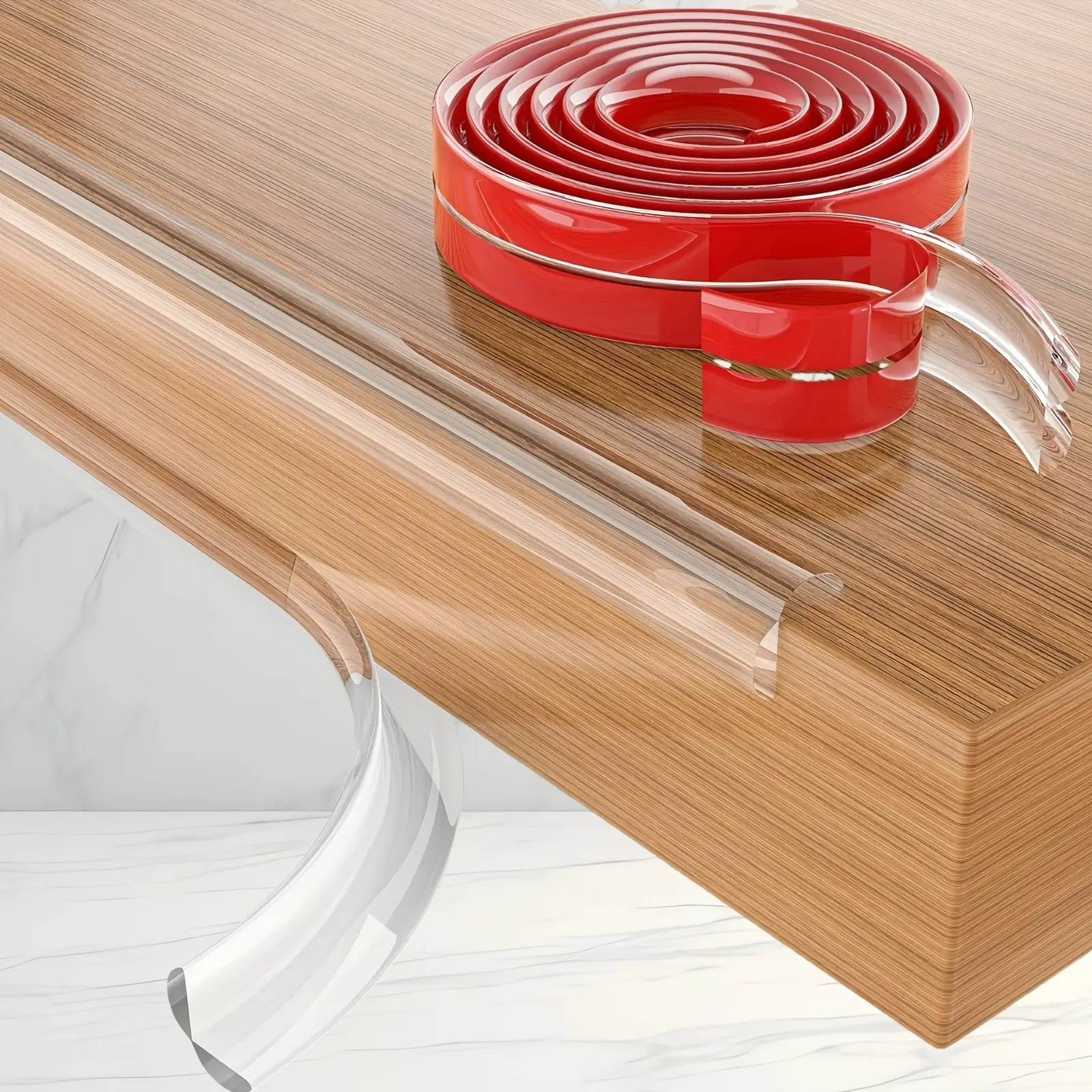 1/3/5Meter Furniture edge protection strips,Transparent PVC Baby Safety Bumper Strip, Dual-Sided Anti-Collision Tape,  Furniture Edge Protection Strips，L-Shaped Furniture Corner Protector for Kids Protection