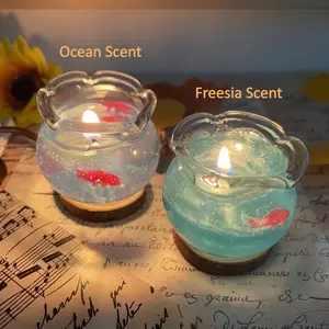 Bubble Fish Tank Scented Candle, Creative Gift Souvenir, Photography Prop Scene Decoration, Smokeless Jelly Wax Candle, Perfect Holiday Gift Freesia and Ocean scents available Product Dimensions 2 x 2 inches