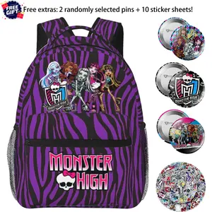 Men's Monster high Backpack Durable Lightweight Monster high dolls Laptop Backpack Casual Travel Daypack with Monster high doll Weirdcore Design  for Boyfriend, Roommate & Gaming Conventions