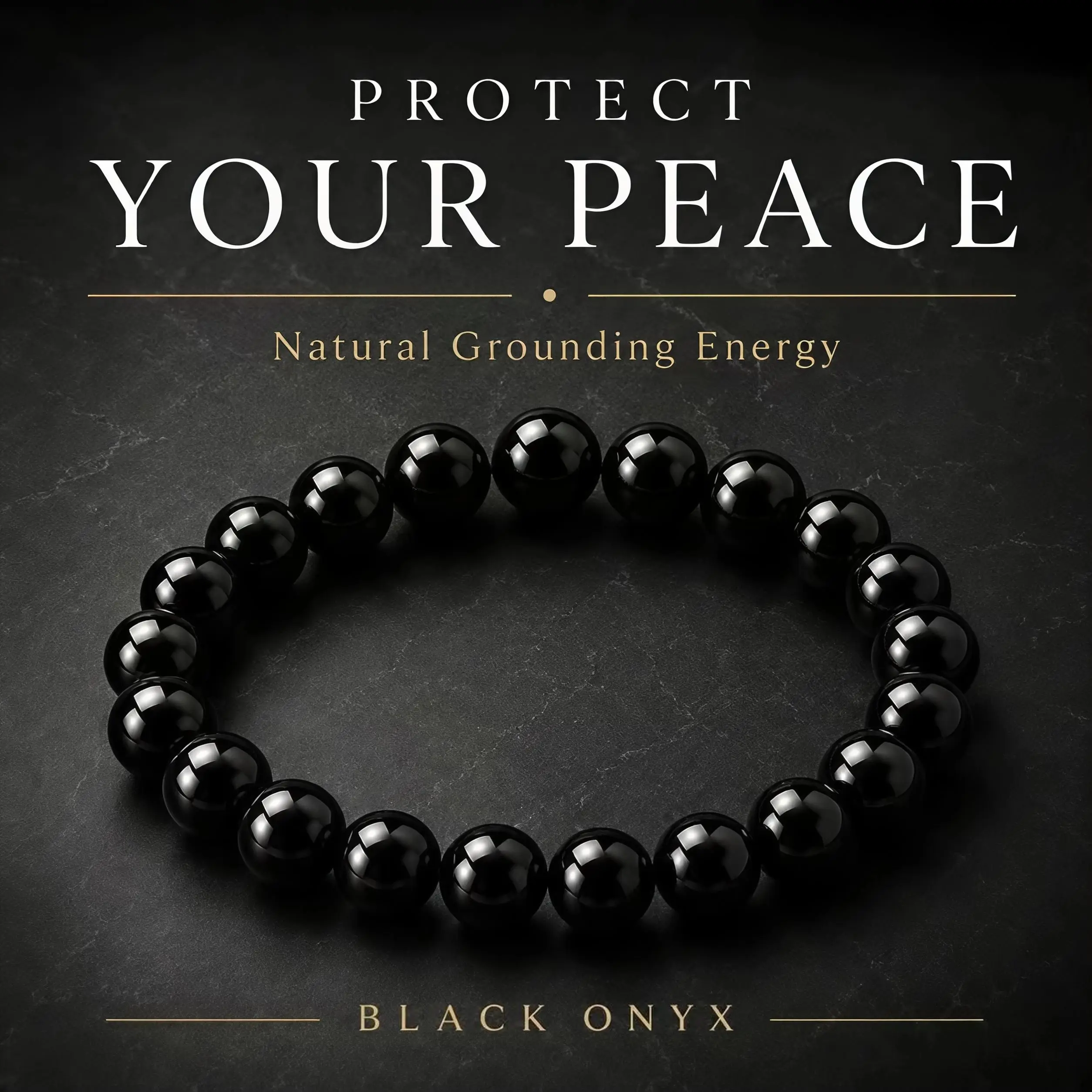 Black Tourmaline & Black onyx Energy Crystal Bracelet - Grounding Healing Beads Bangle, Fashion Jewelry for Men & Women, Anniversary Gift, Energy Crystal Bracelets & Bangles Accessory，Black Grounding Stone Beaded Bracelet summerwins FathersDayGift