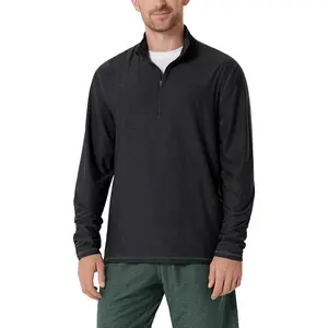 ODODOS Men's Half Zip Performance Shirt - Ultra Soft odSTRATUM Tech Pullover UPF 50+ Breathable Long Sleeve Mock Neck Top