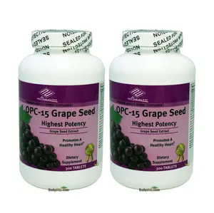 2 x NuHealth OPC-15 Grape Seed Extract 100 mg 300 Tabs Antioxidant