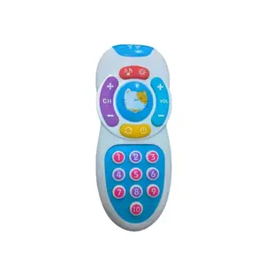 English Simulated Remote Control Press-and-Play Electronic Learning Toy with Lights, Sound Effects, Interactive Features, Multifunctional Early Education Elements, Blue Style, Gift Packaging for Children