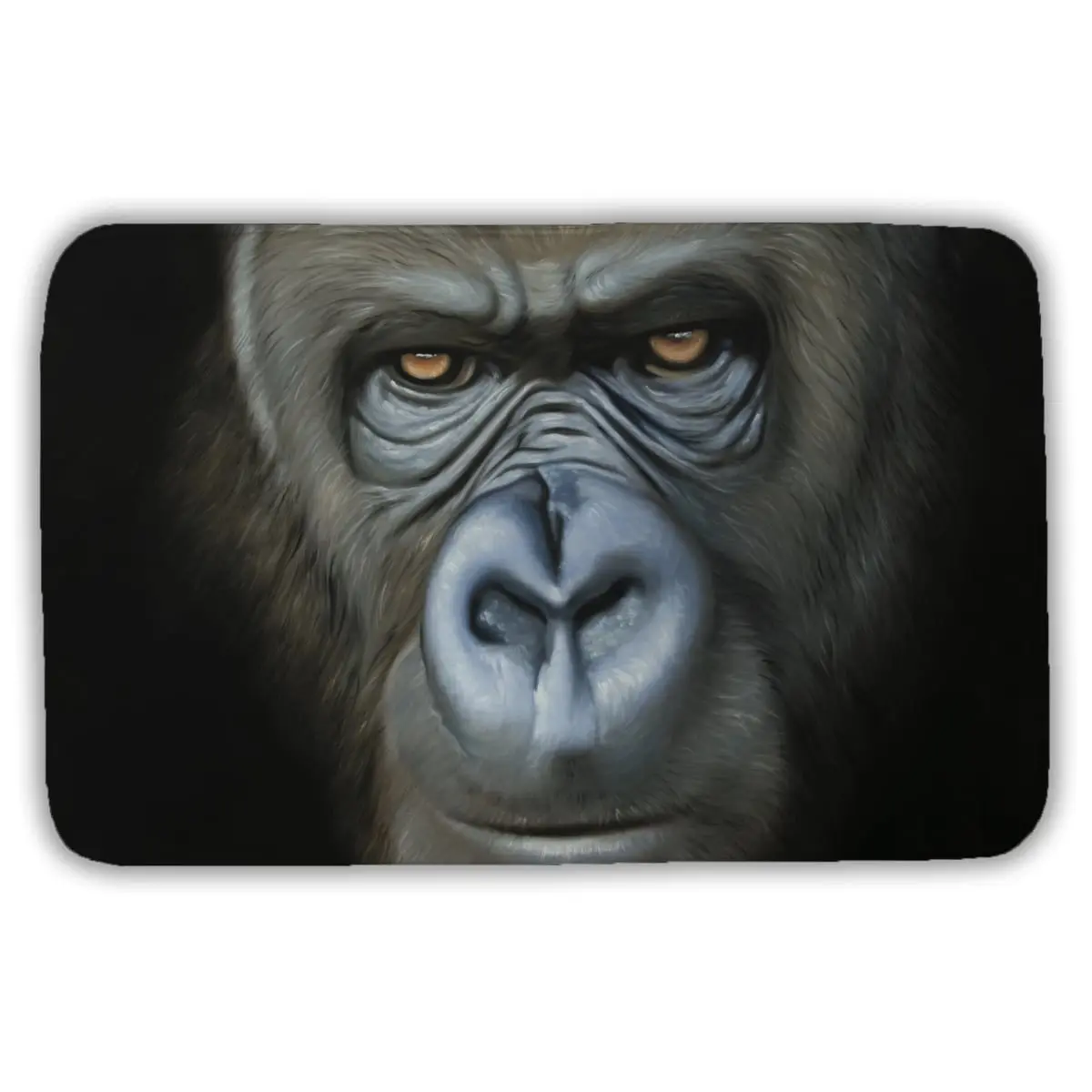 360 stand Modern Animal Theme Gorilla Face Rectangle Bath Mat, 21x34 in Microfiber Foam Mat, Absorbent Home Decor Accent, Ideal Bathroom Supplies Gift, No-Slip Bath Mats, Slip-Resistant Bath Mats