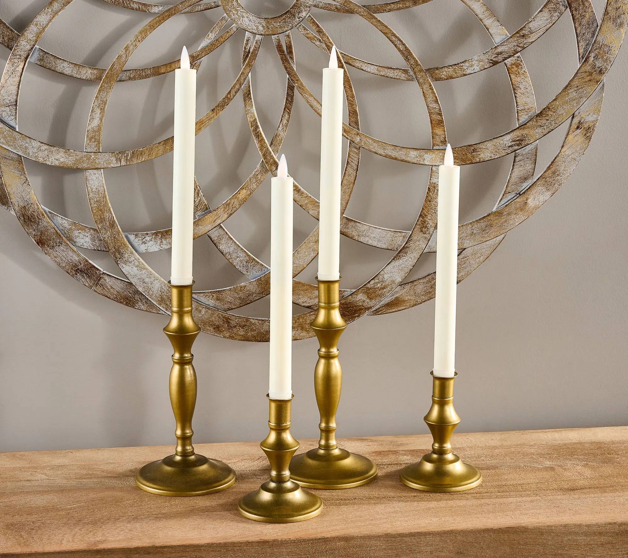 Set of 4 9" Candle Light Tapers with Remote by Valerie