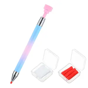 Refillable Rhinestone Picker Wax Pen for Diamond Art Painting with 6 Additional Wax Refills Applicator Tools for Nail Design and Gem Art Painting