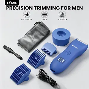 Enssu Electric Body Hair Shaver-Groin Hair Trimmer, Ball Trimmer for Men - Replaceable Ceramic Blade Heads,USB Recharge,Waterproof Male Hygiene Razor Safe Quick Gifts Cordless Gentle Trimming Fast Trimming