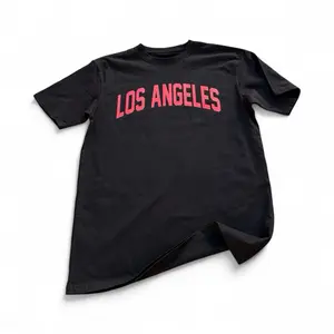DARIA Y MARIA “Los Angeles” T-Shirt - Black with Red Los Angeles Print - Comfortable Casual Wear