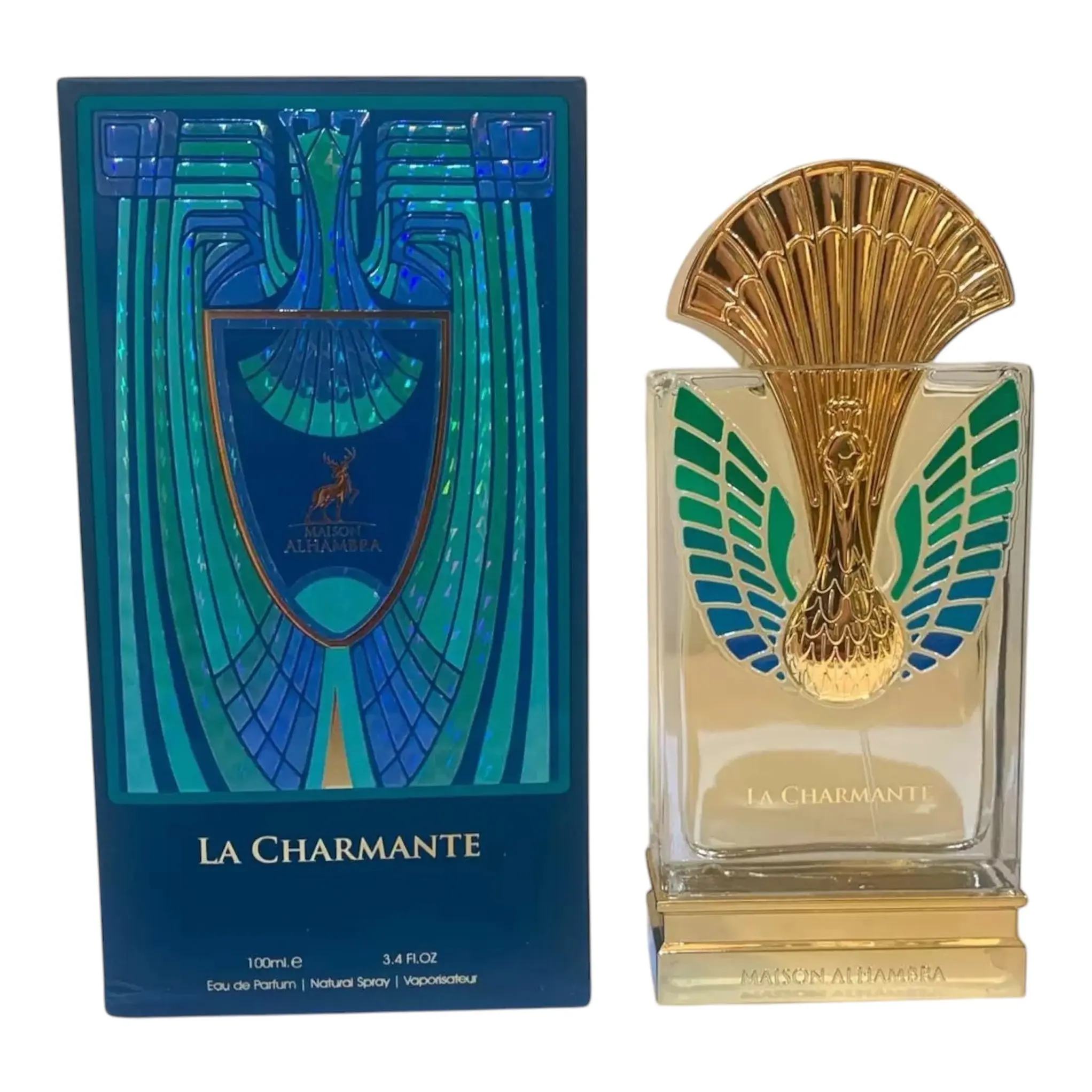 Lattafa Maison Alhambra La Charmante Eau De Parfum (EDP) Spray - 100ml (3.4 oz) Unisex Alcohol-Based Floral Woody, Jasmine, Orange-Scented Wine-Shaped Soft Fragrance, Single Item, Edp Perfume Spray, Floral Woody Fragrance