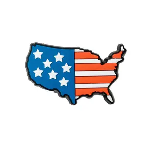 USA Flag Map Croc Jibbitz