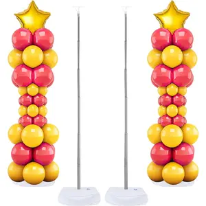 Balloon Column Stand Set of 2, 6.6ft Balloon Arch Stand Balloon Column kit with Base Telescopic for Baby Shower Wedding Birthday Graduation Decorations (2)
