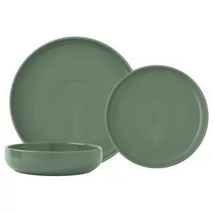 Alma Dinnerware Set, 12-piece - Green
