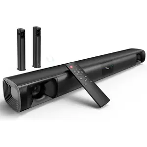 Sound Bar for  TV, 80W 2.0  Detachable Soundbar with Optical/ARC/AUX/, Surround Sound System for  Theater, Wall Mountable or Desktop TV Speaker.