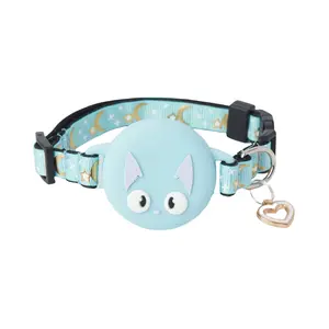 Reflective Cat Collar with Bell and Hidden GPS Tracker（Without positioner）, Adjustable and Waterproof, Includes Name Tag and Safety Buckle