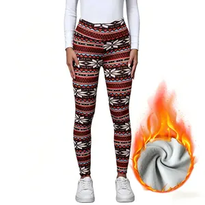 Women's Winter High Waist Plaid Fleece Lined Pants Elastic Warm Lamb Velvet Point Leggings Casual Fashion Fit S-XXL Womenswear Bottom