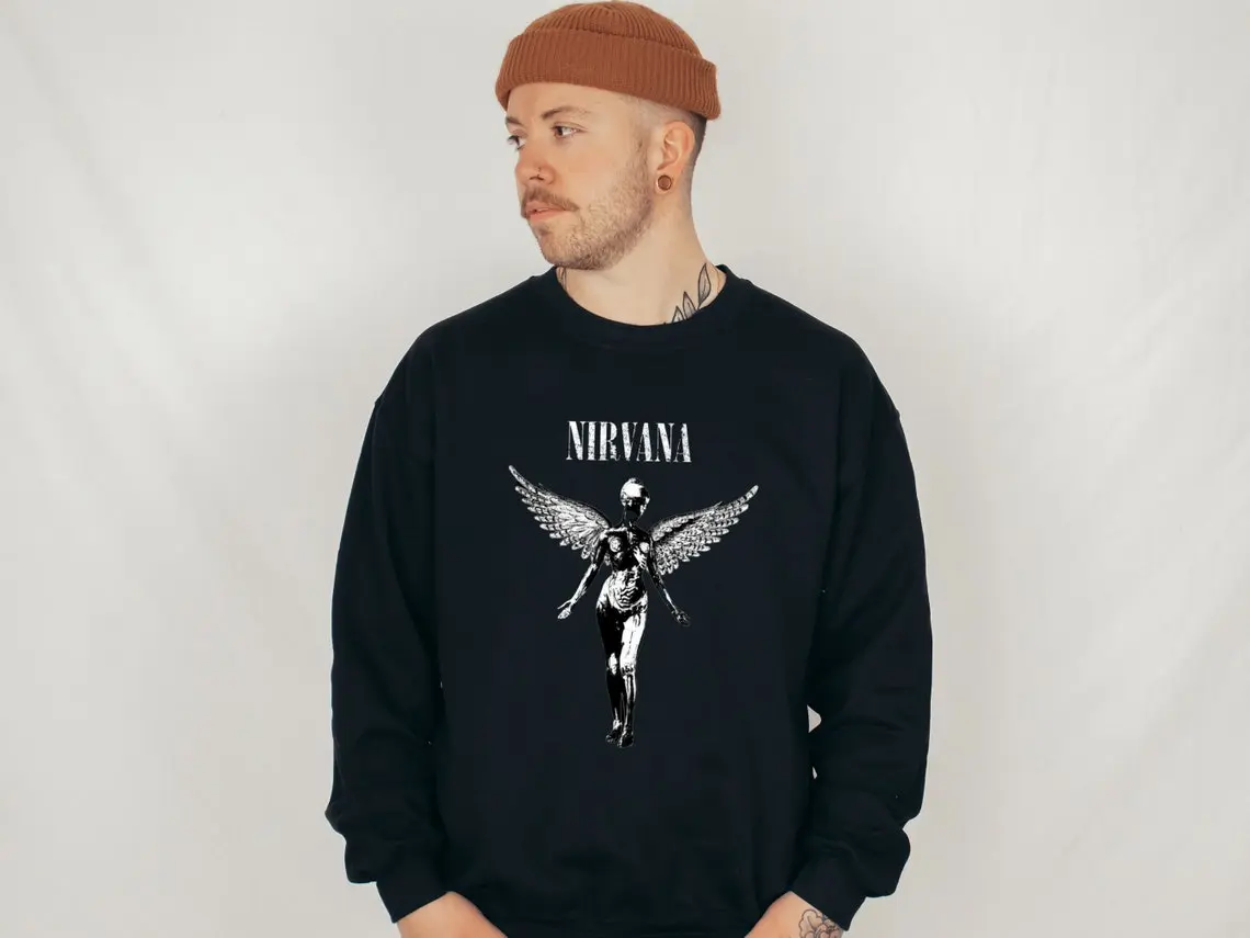 Vintage Nirvana Angel Sweatshirt, Retro nirvana band unisex Hoodie, music lover's Sweatshirt, Gift for Her, Unisex Hoodie