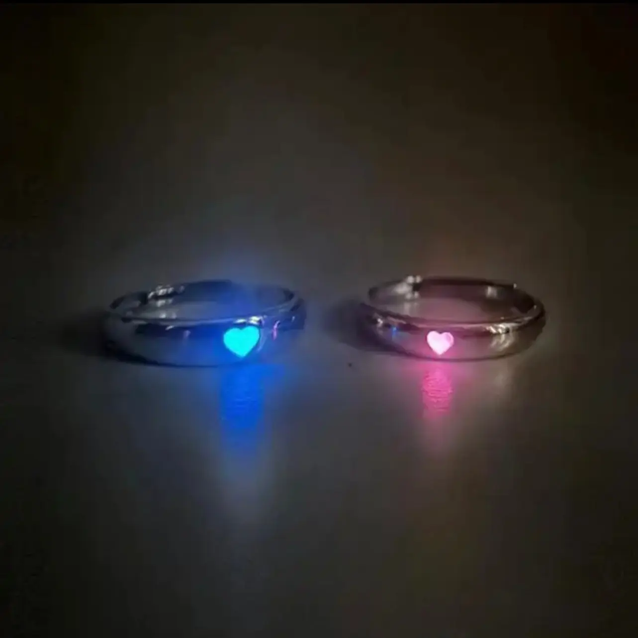 Glowing heart distance ring Anniversary Engagement Glowing heart distance ring Anniversary Engagement