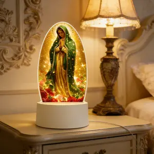 3-level light switch，Guadalupe Virgin Prayer Lamp, USB Powered Warm Light, Home Decor, Baptism, Worship, Spiritual Atmosphere, New House Gift, Religious Home Decor，With packaging box