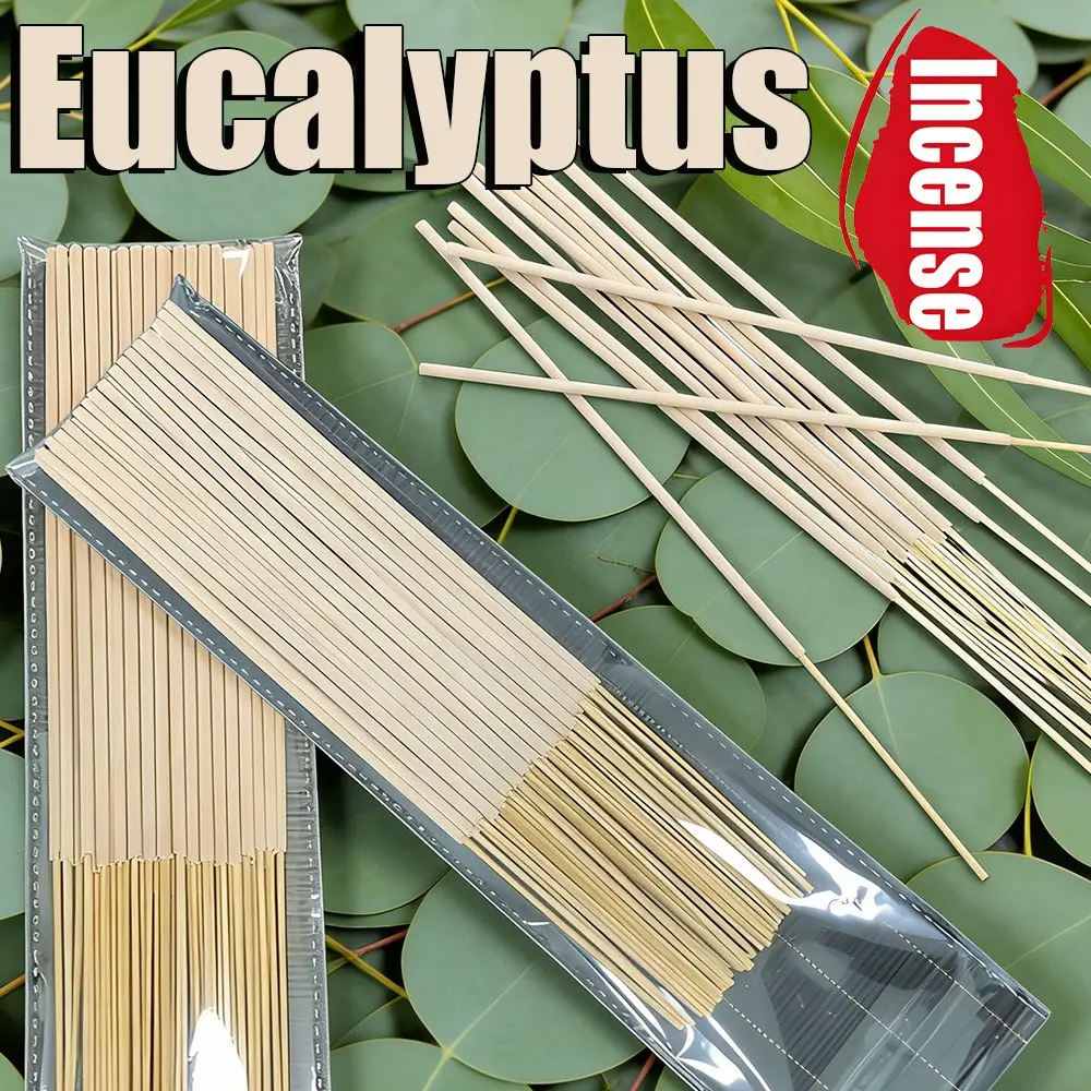 24/98/247/503/999PCS Natural Essential Oil Infused Scented Spiritual Incense Sticks, Handmade Wood Powder & Eucalyptus Fragrance, Woody Aromatic Scent, Calming Home Fragrance, Ideal for Meditation, Sleep Aid, Bathing, Relaxation
