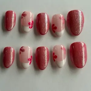 Flower romance press on nails