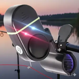 LED Sound & Light Fishing Bite Alarm Clip, 80dB Waterproof Buzzer with Soft Silicone Line Protector for Saltwater Freshwater Fishing, Boat Rock Stream Angling Accessories