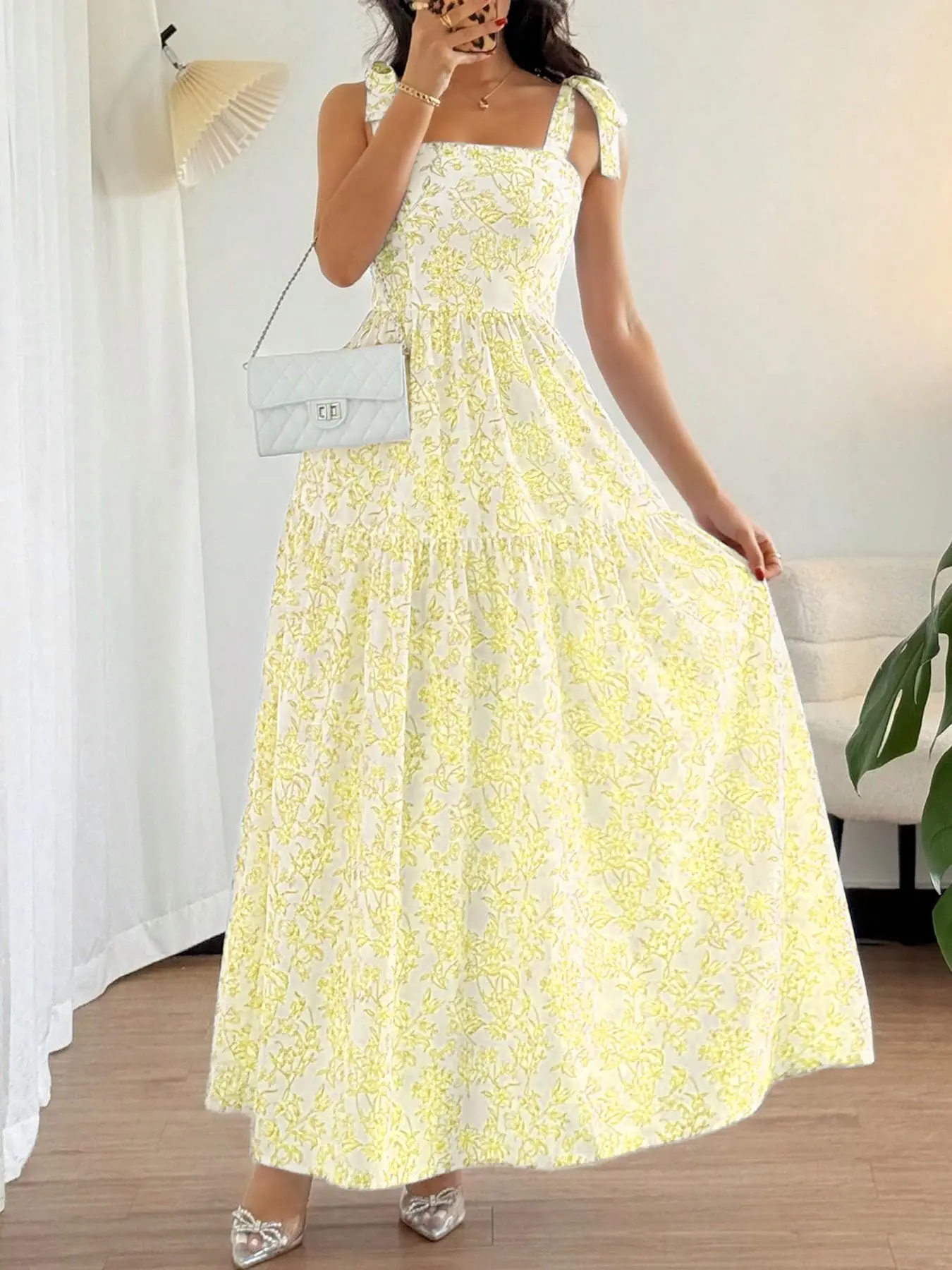 long sleeve midi dresses for women R.Vivimos Womens Casual Long Sleeve Midi Dress Deep V Neck Elastic Waist  A-Line Tiered Flowy Elegant Dresses (S, Black) at Amazon Women's Clothing  store