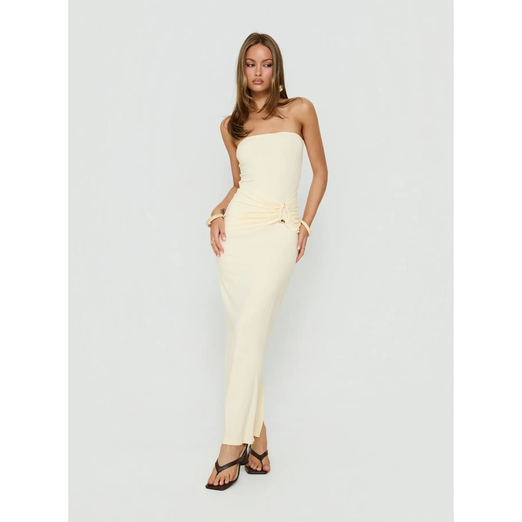 Signature Move Strapless Maxi Dress Butter Yellow