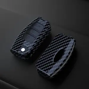Premium Carbon ABS Flip Key Fob Cover for Ford Focus 2, Fiesta, Mondeo, for Galaxy, Falcon, Terriry, Ecosport - Durable Car Interior Accessory, Color, Car Flip Key Case Cover Shell